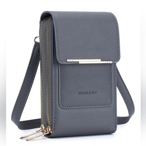 ROULENS SMALL CROSSBODY SHOULDER BAG/ FAUX LEATHER. GOLD TONE HARDWEAR.
